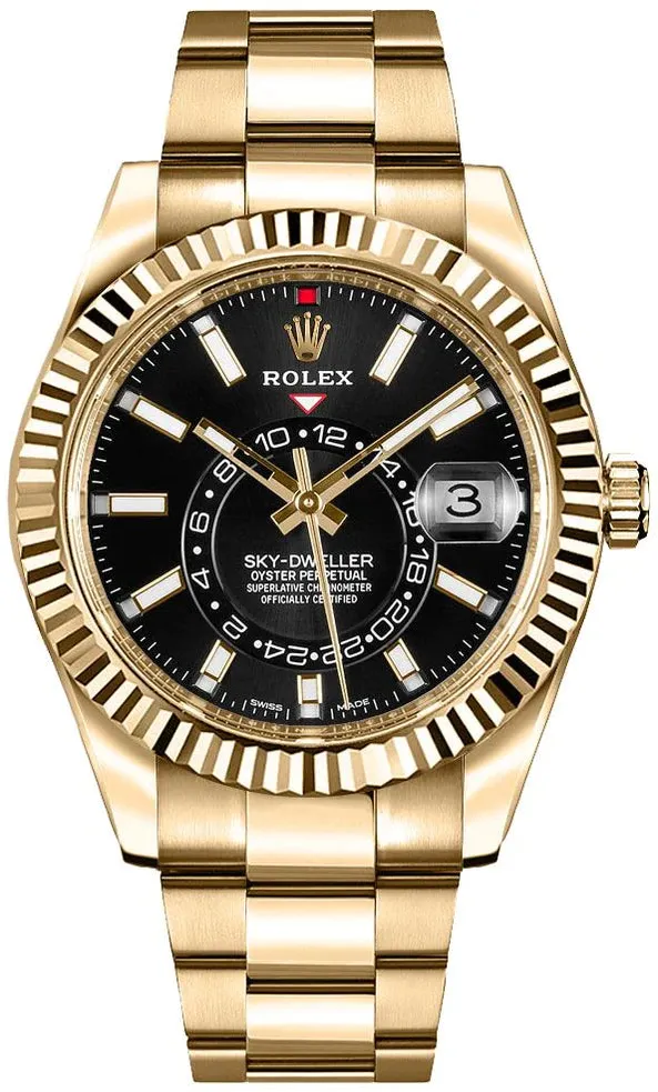 Rolex Sky-Dweller 326938 42mm Yellow gold and 18k yellow gold Black