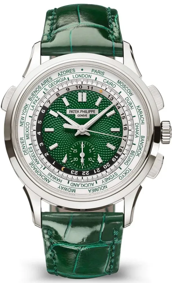 Patek Philippe World Time Chronograph 5930 39.5mm Platinum Green