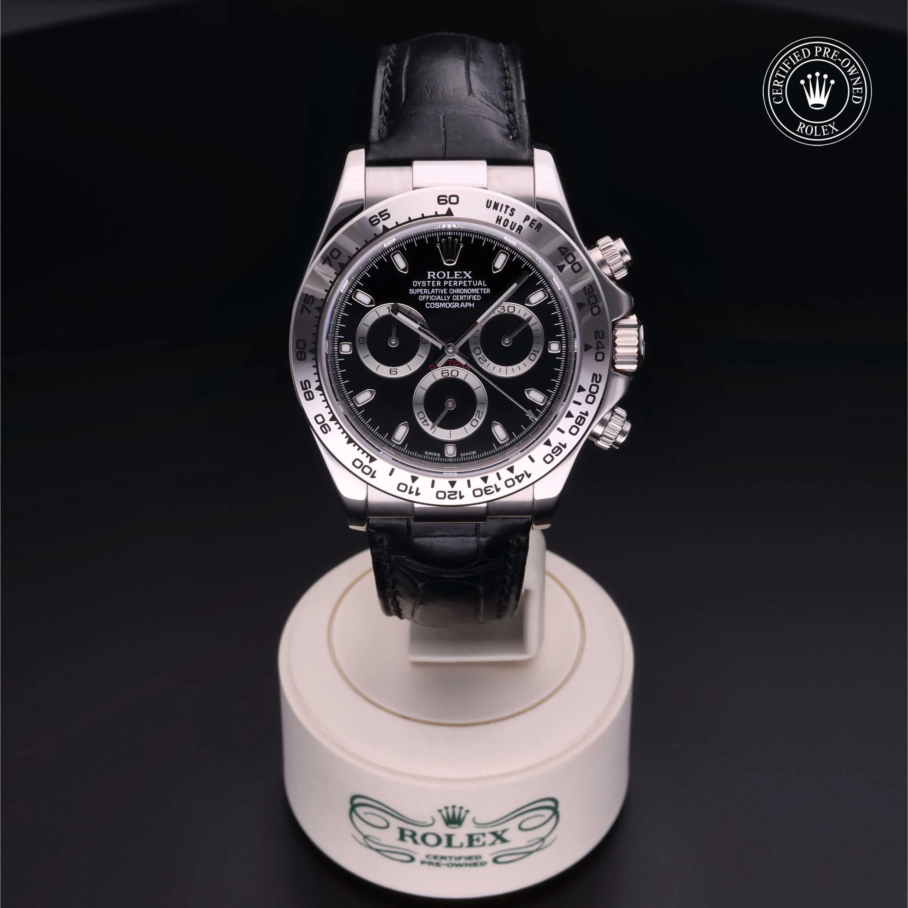 Rolex Daytona 116519 40mm White gold Black 1