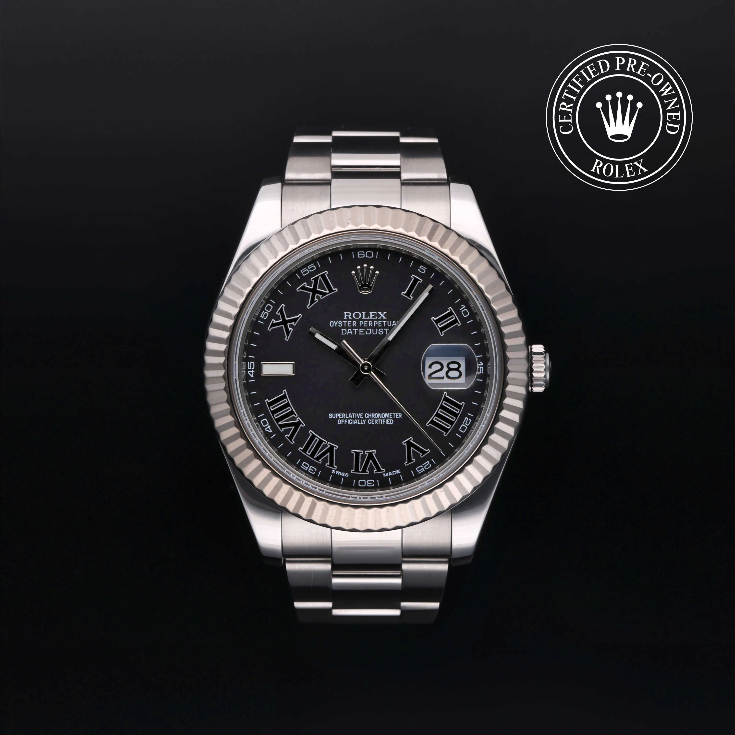 Rolex Datejust II 116334-0002 41mm White gold and Diamond Black