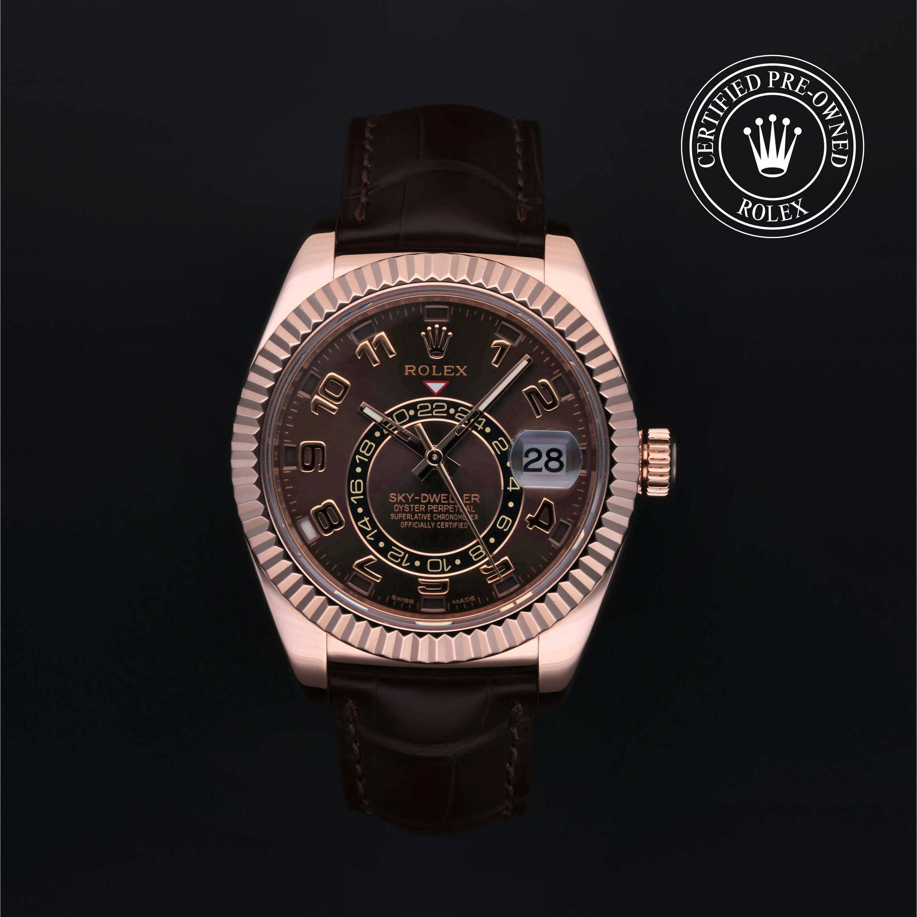 Rolex Sky-Dweller 326135-0001 42mm Rose gold Brown