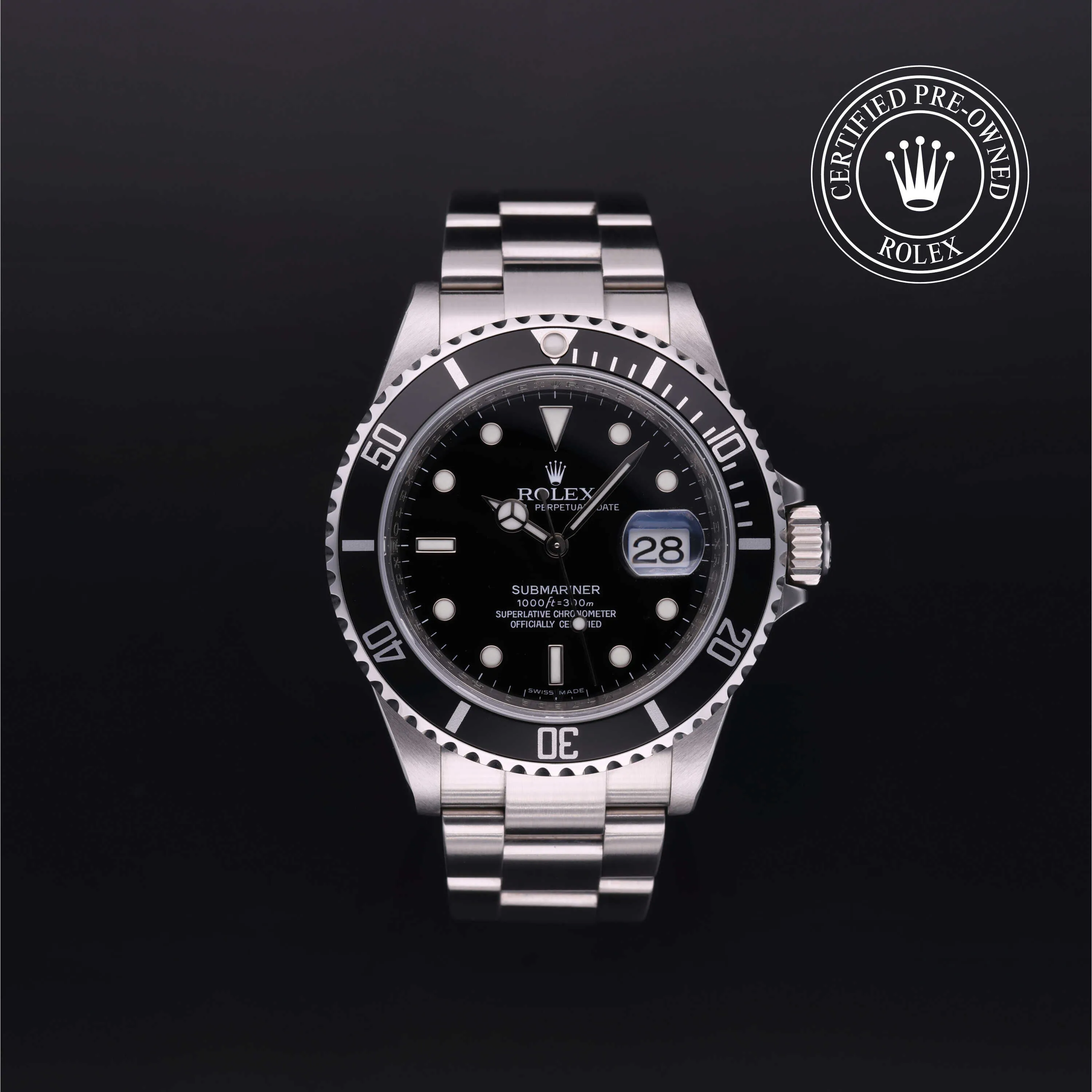 Rolex Submariner 16610 40mm Oystersteel NERO