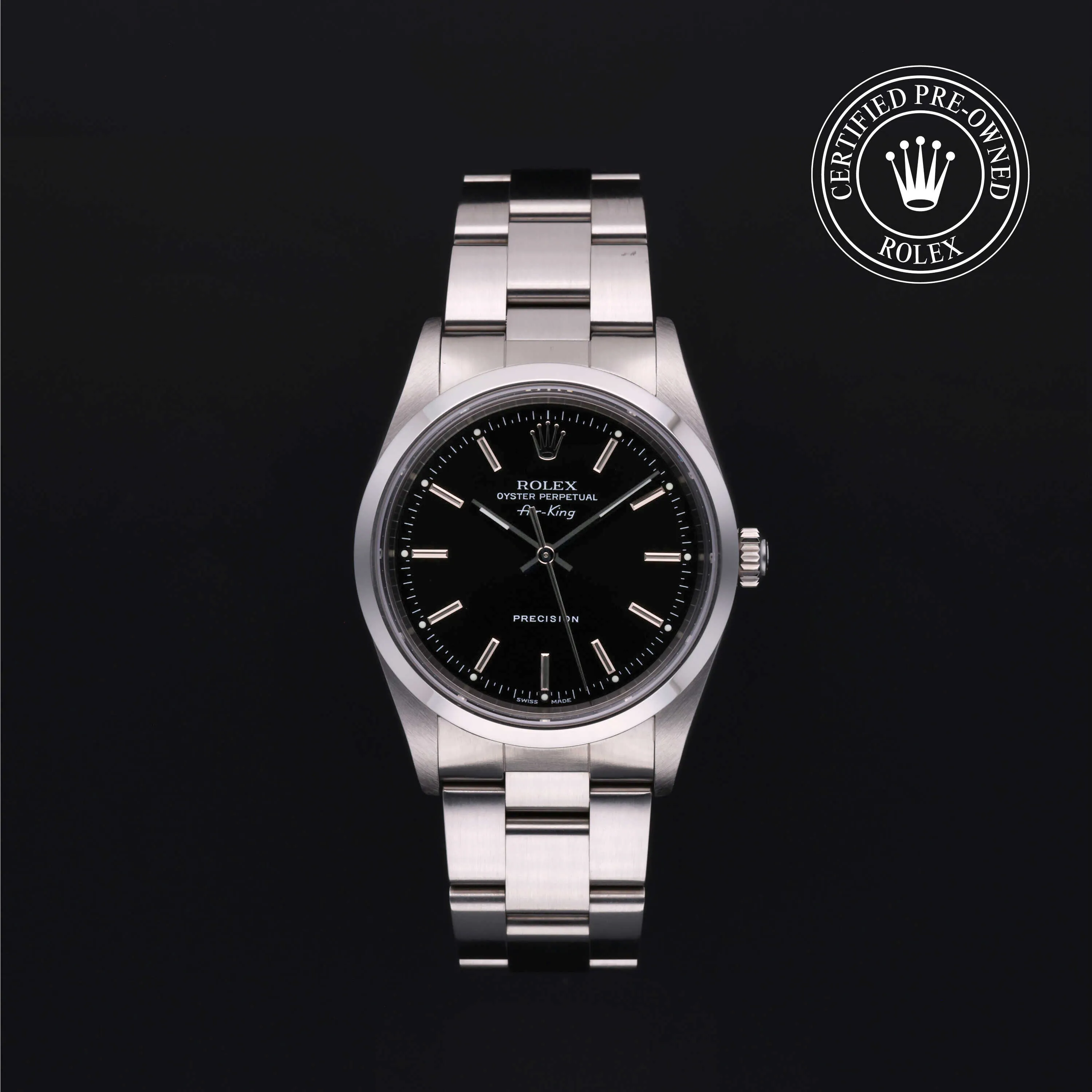 Rolex Air King 14000 34mm Oystersteel Black