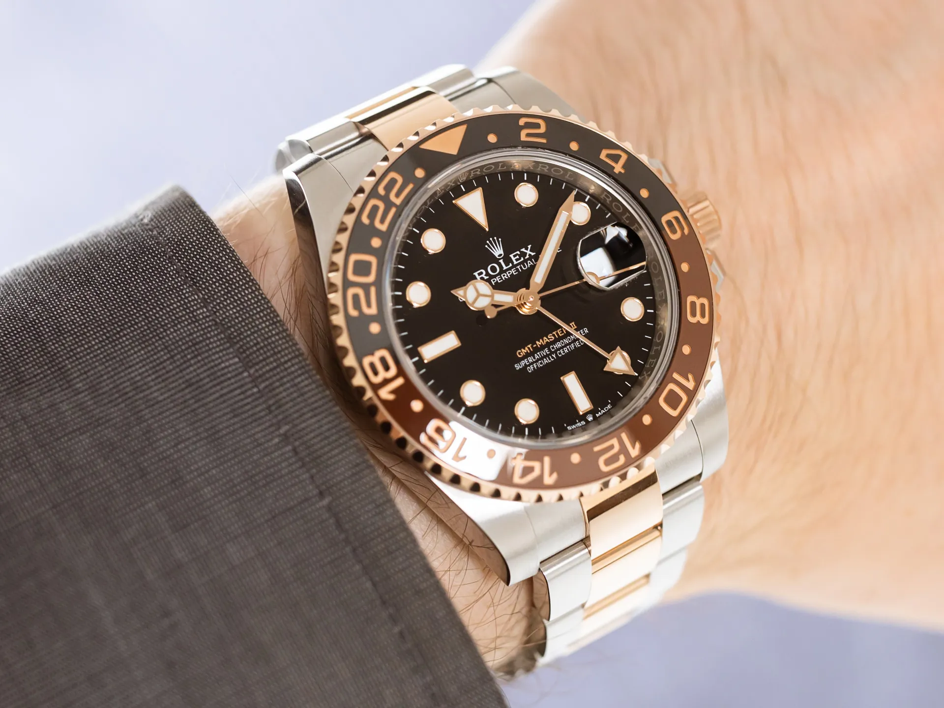 Rolex GMT-Master II 126711CHNR 40mm Yellow gold and stainless steel Black