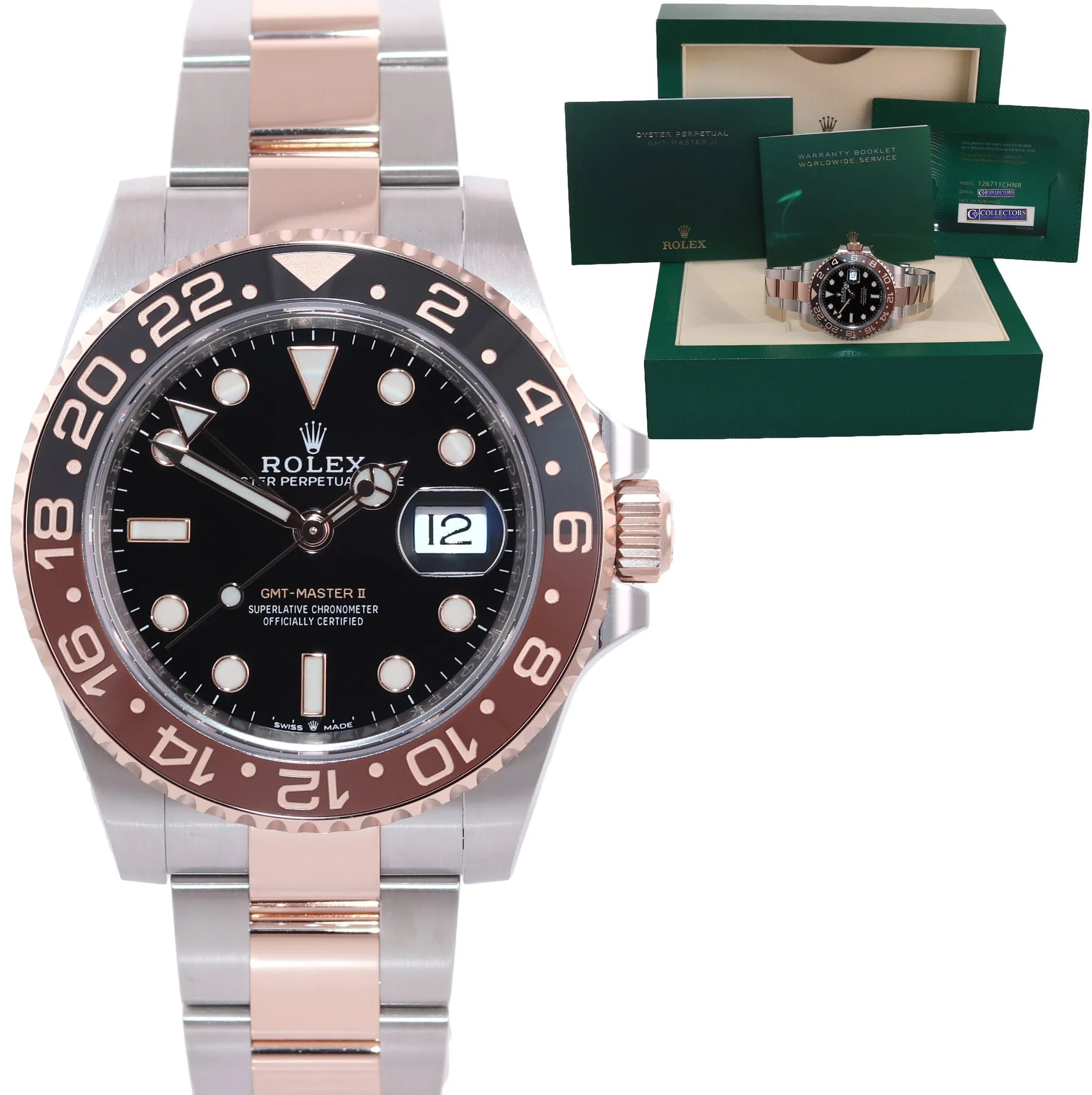 Rolex GMT-Master II 126711CHNR 40mm Rose gold and steel Black