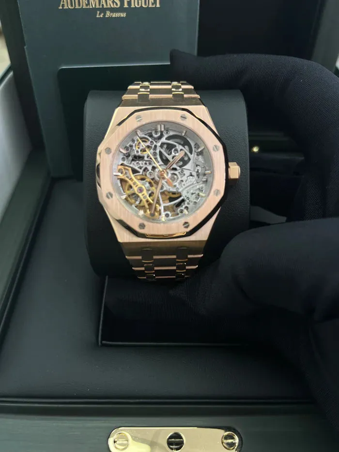 Audemars Piguet Royal Oak Double Balance Wheel Openworked 15467OR.OO.1256OR.01 37mm Rose gold Gray 4