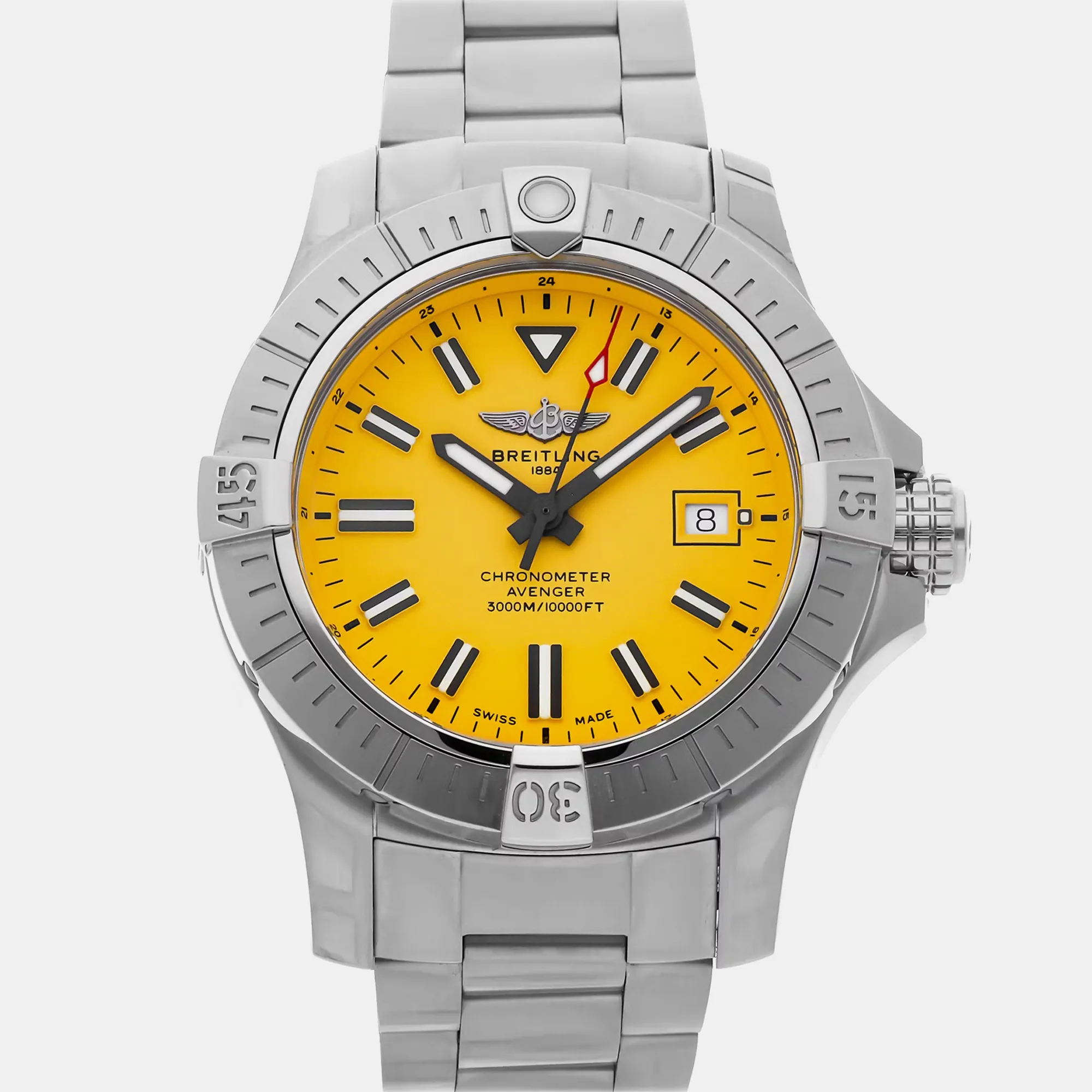 Breitling Avenger A17319101I1A1 45mm Stainless steel Yellow