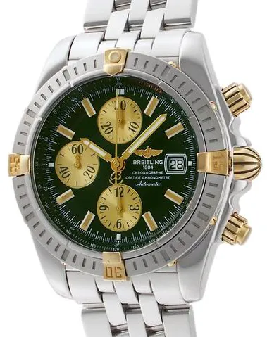 Breitling Chronomat B13356 44mm Yellow gold and stainless steel Green