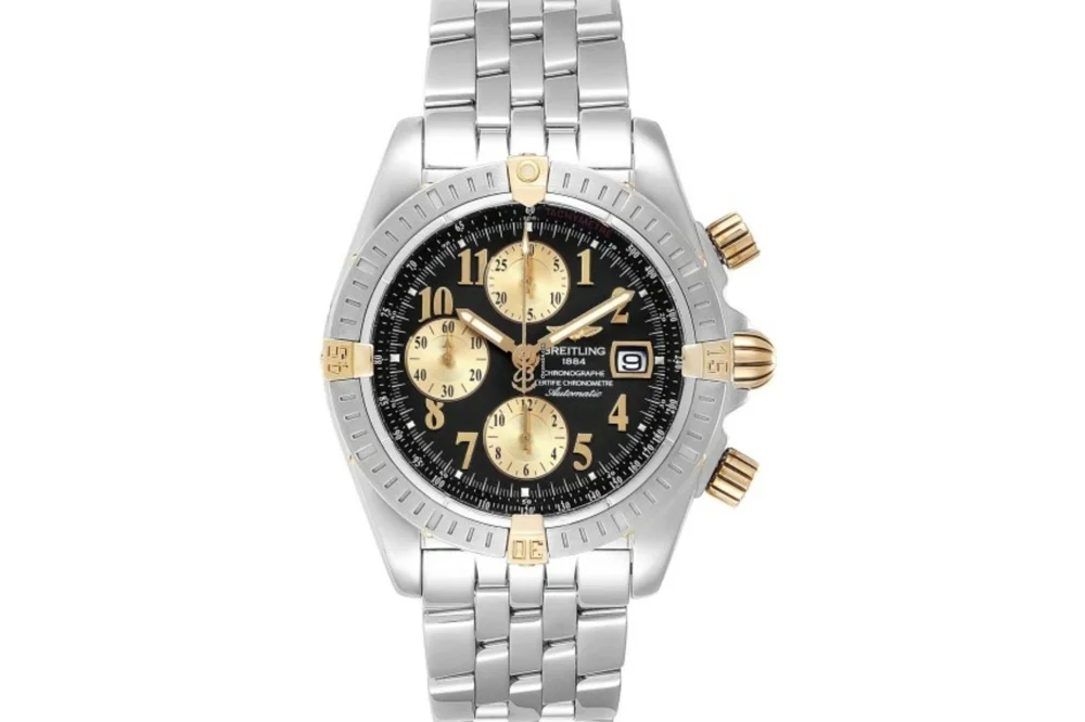 Breitling Chronomat B13356 44mm Yellow gold and Stainless steel Black