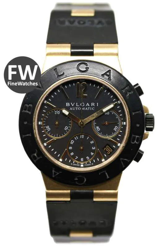 Bulgari Diagono AC38G 38mm Yellow gold Black