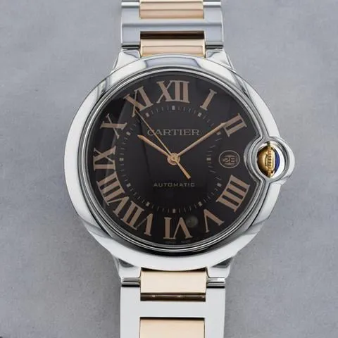 Cartier Ballon Bleu W6920032 42mm Yellow gold and Stainless steel Brown