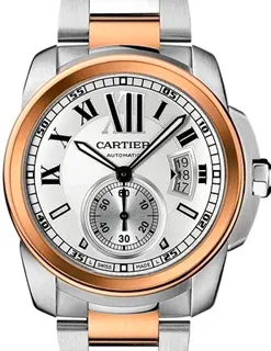 Cartier Calibre de Cartier W7100036 Rose gold and Stainless steel Silver