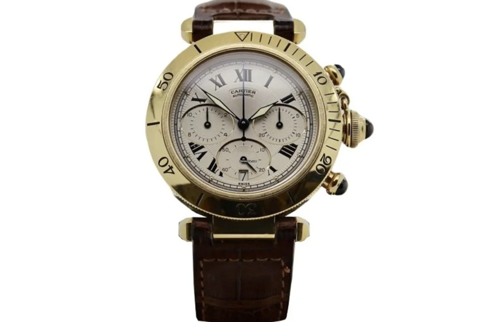Cartier Pasha 2111 38mm Yellow gold Silver