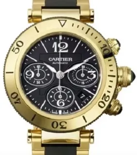 Cartier Pasha Seatimer W301970M Yellow gold Black