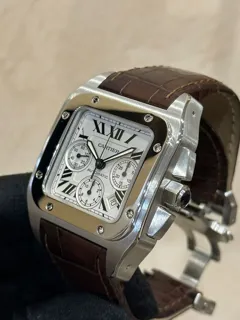 Cartier Santos 100 2740 41mm Stainless steel White