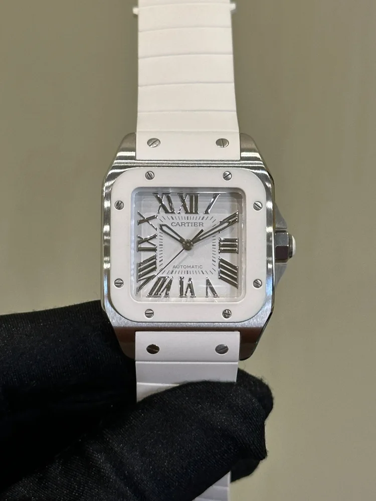 Cartier Santos 100 2878 33mm Stainless steel White 1