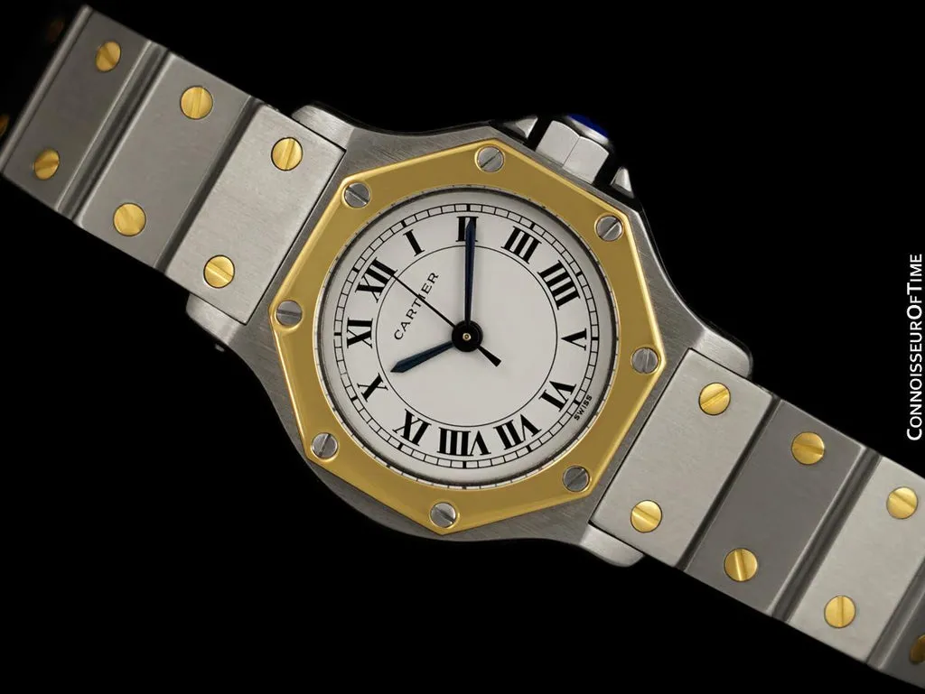 Cartier Santos Octagon 24mm Yellow gold and Stainless steel White