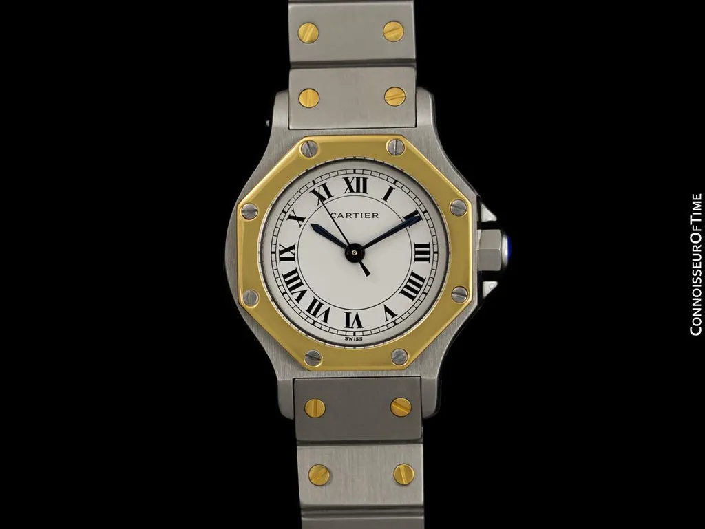 Cartier Santos Octagon 24mm Yellow gold and Stainless steel White 1