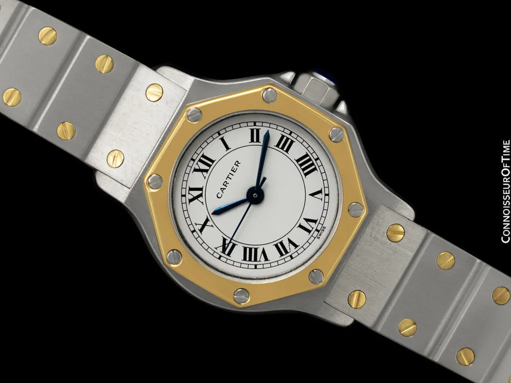 Cartier Santos Octagon 24mm Yellow gold and Stainless steel White