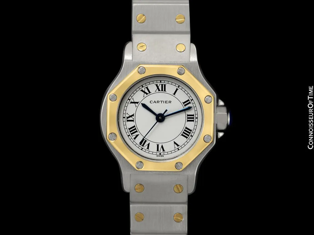 Cartier Santos Octagon 24mm Yellow gold and Stainless steel White 1