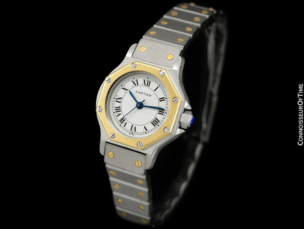 Cartier Santos Octagon 24mm Yellow gold and Stainless steel White 2