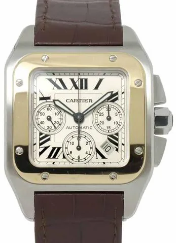 Cartier Santos W20091X7 41mm Yellow gold and Stainless steel Silver