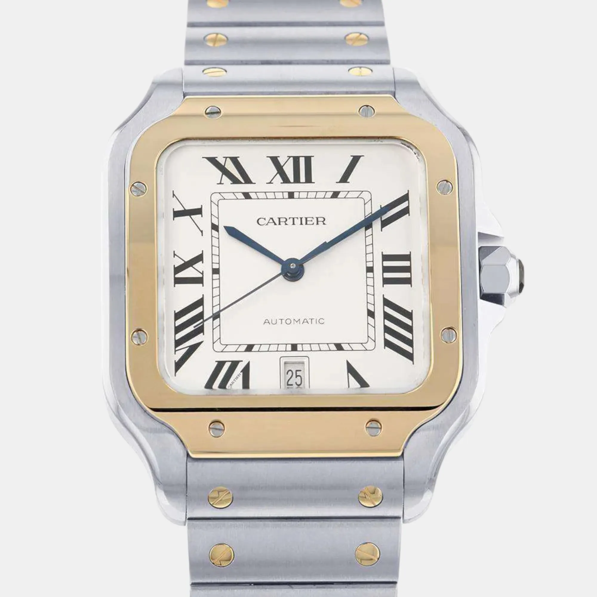 Cartier Santos W2SA0009 40mm Yellow gold and Stainless steel and 18k yellow gold Silver