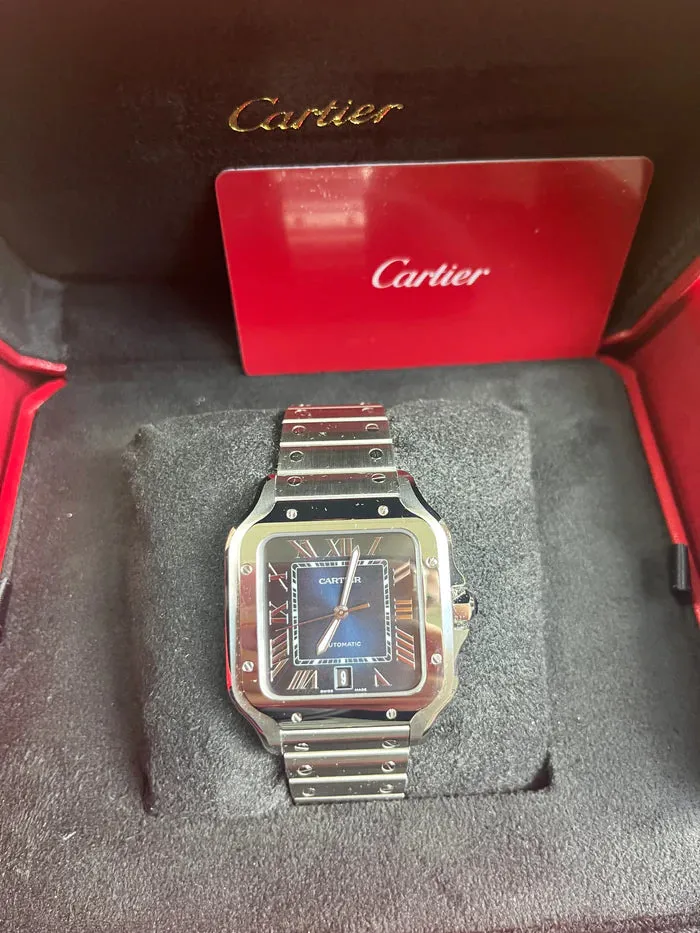 Cartier Santos WSSA0030 40mm Stainless steel Blue 2