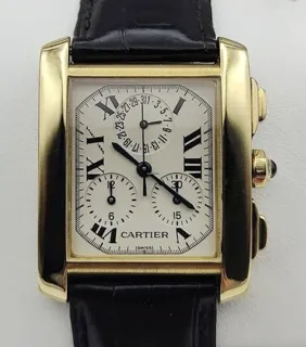 Cartier Tank Franu00e7aise 1830 Yellow gold White