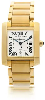 Cartier Tank Franu00e7aise 1840 Yellow gold White