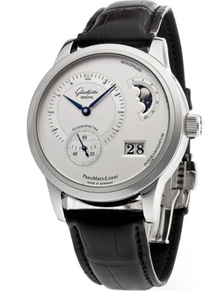 Glashütte PanoMaticLunar 90-02-02-02-04 39mm Stainless steel Silver