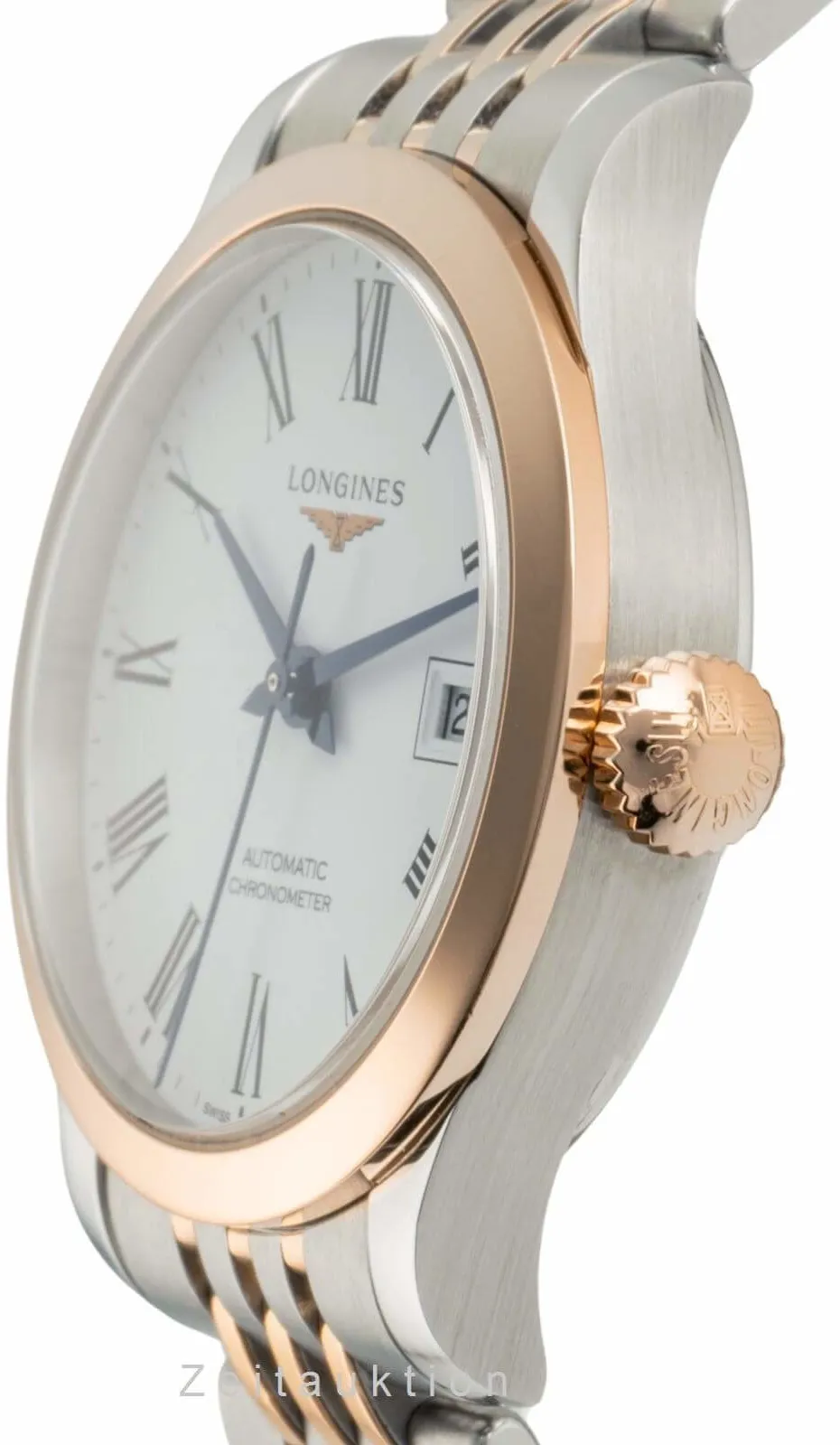 Longines Record L2.321.5 30mm Yellow gold and Stainless steel White 5