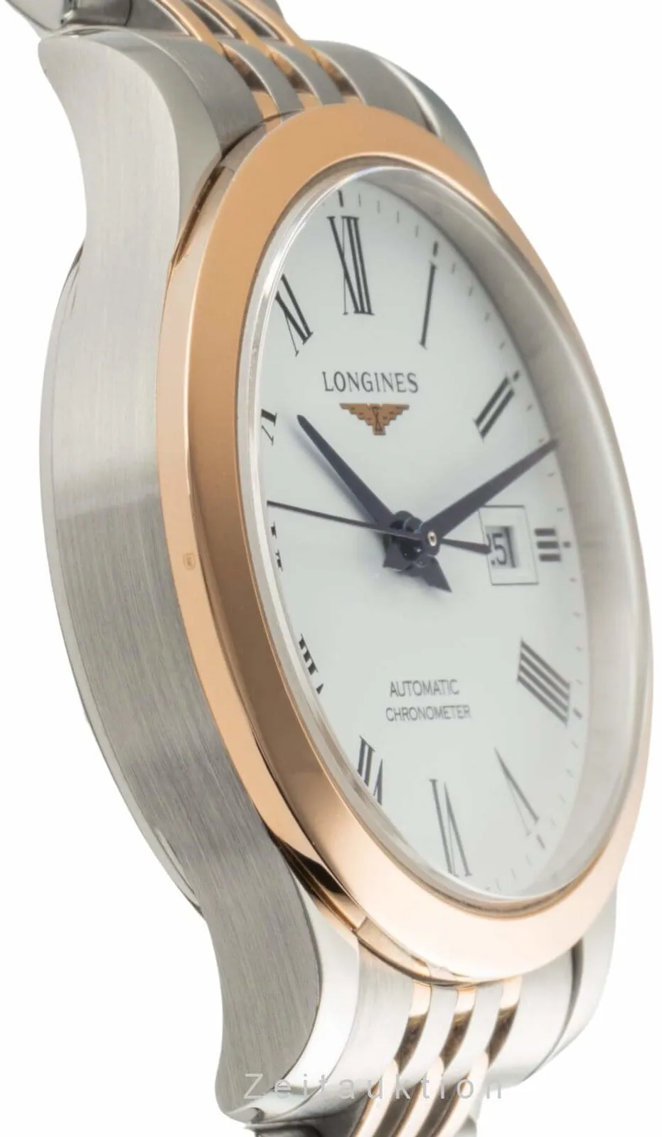 Longines Record L2.321.5 30mm Yellow gold and Stainless steel White 6