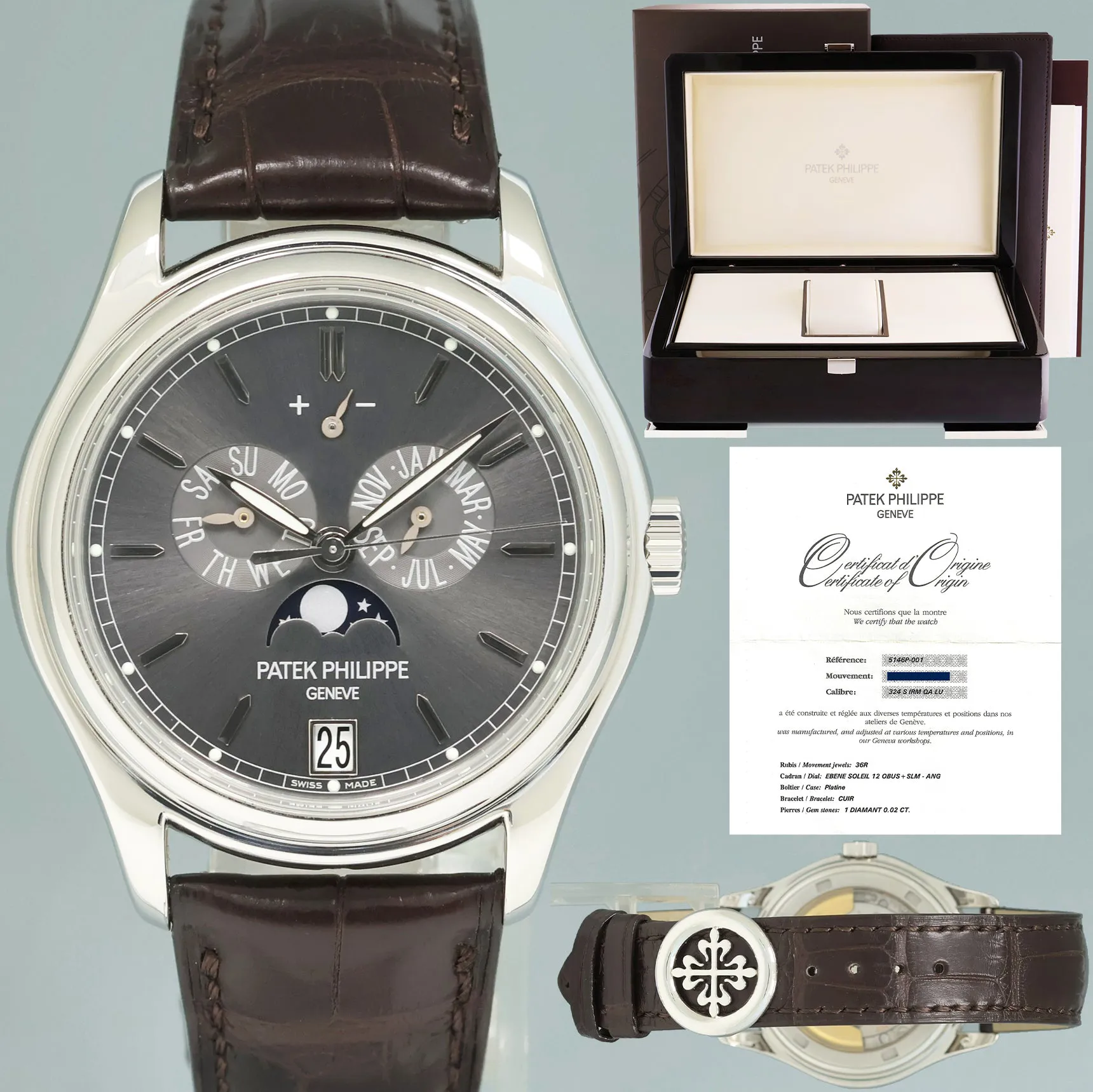 Patek Philippe Annual Calendar 5146P 39mm Platinum Gray