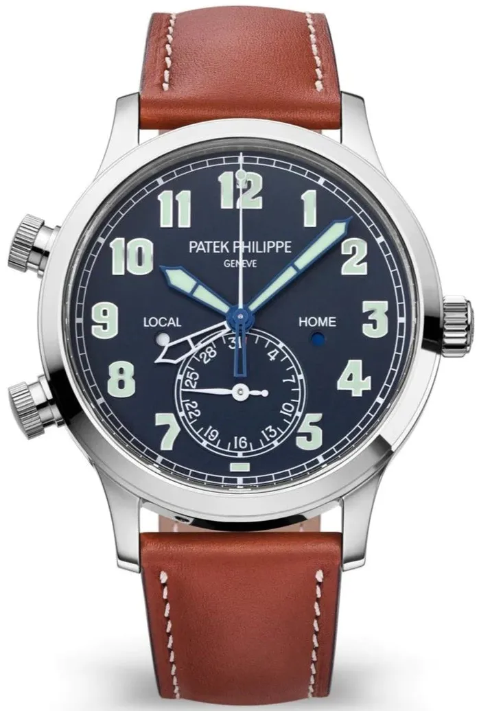 Patek Philippe Calatrava Pilot Travel Time 5524G-001 42mm White gold and 18k white gold Blue