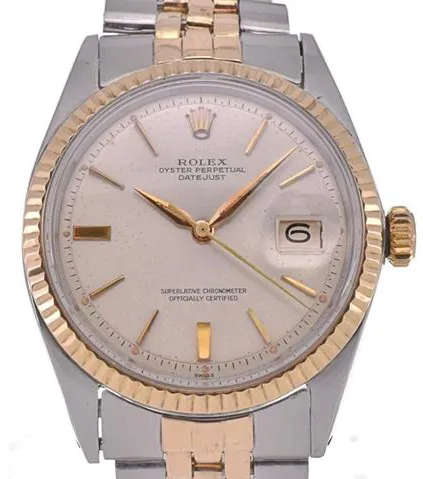 Rolex Datejust 1601 36mm Yellow gold and stainless steel Silver