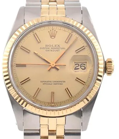 Rolex Datejust 1601 36mm Yellow gold and stainless steel Champagne