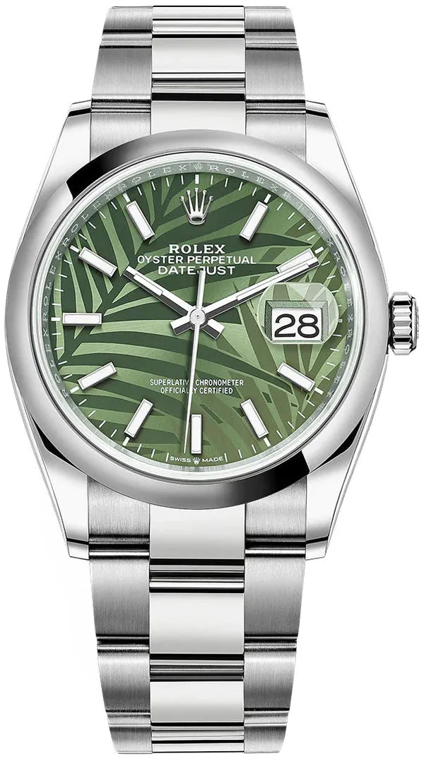 Rolex Datejust 36 126200 36mm 18 ct  Green