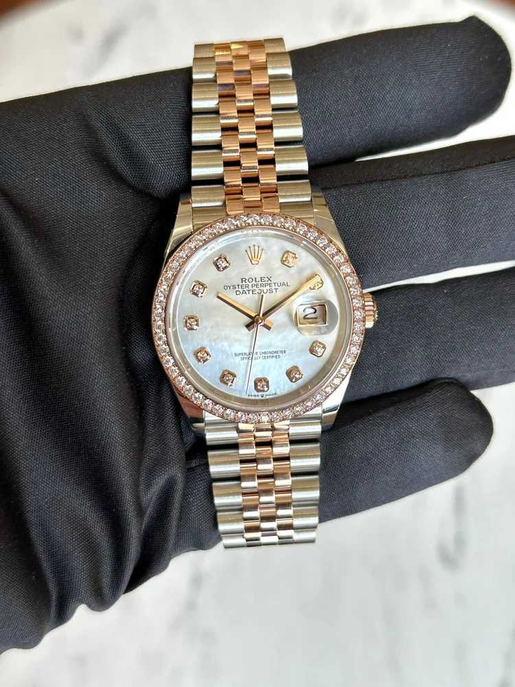 Rolex Datejust 36 126281RBR 36mm Yellow gold and stainless steel Mother-of-pearl