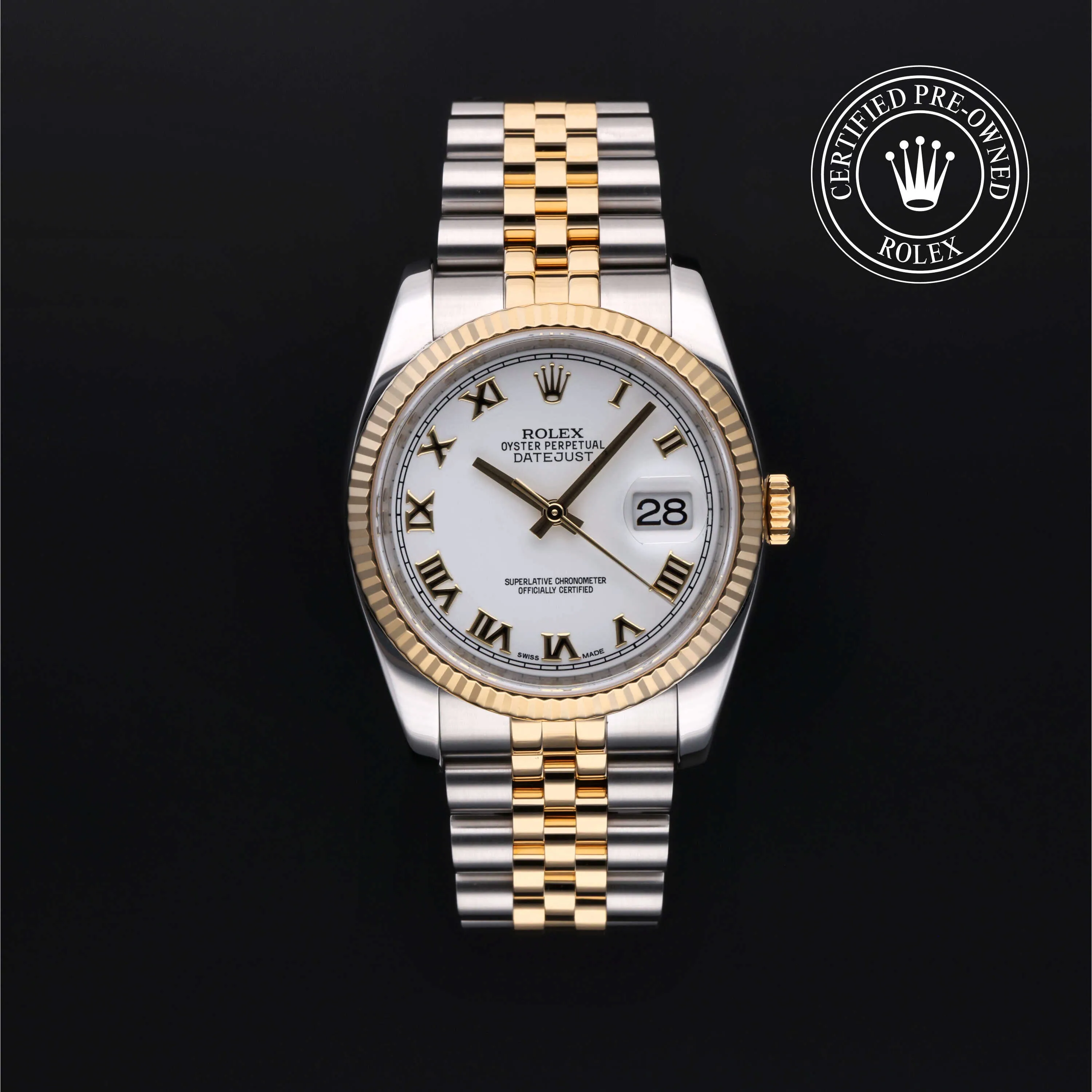 Rolex Datejust M116233 36mm Yellow gold and stainless steel •