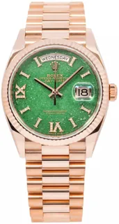 Rolex Day-Date 128235-0068 Rose gold Green