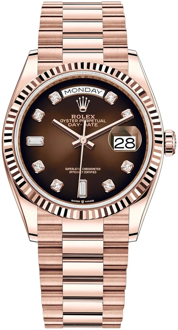 Rolex Day-Date 36 128235 36mm Everose gold Brown