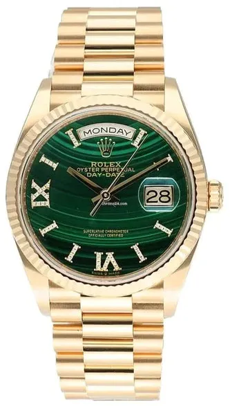 Rolex Day-Date 36 128238 Yellow gold Malachite