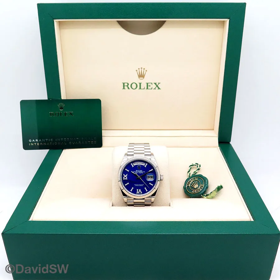 Rolex Day-Date 36 128239 36mm White gold Blue 1