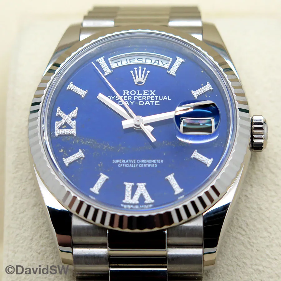 Rolex Day-Date 36 128239 36mm White gold Blue 2