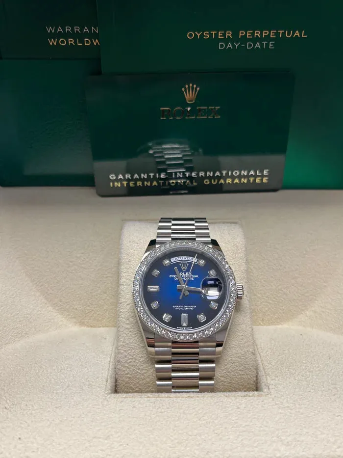 Rolex Day-Date 36 128349RBR 36mm White gold and 18k white gold Blue 1