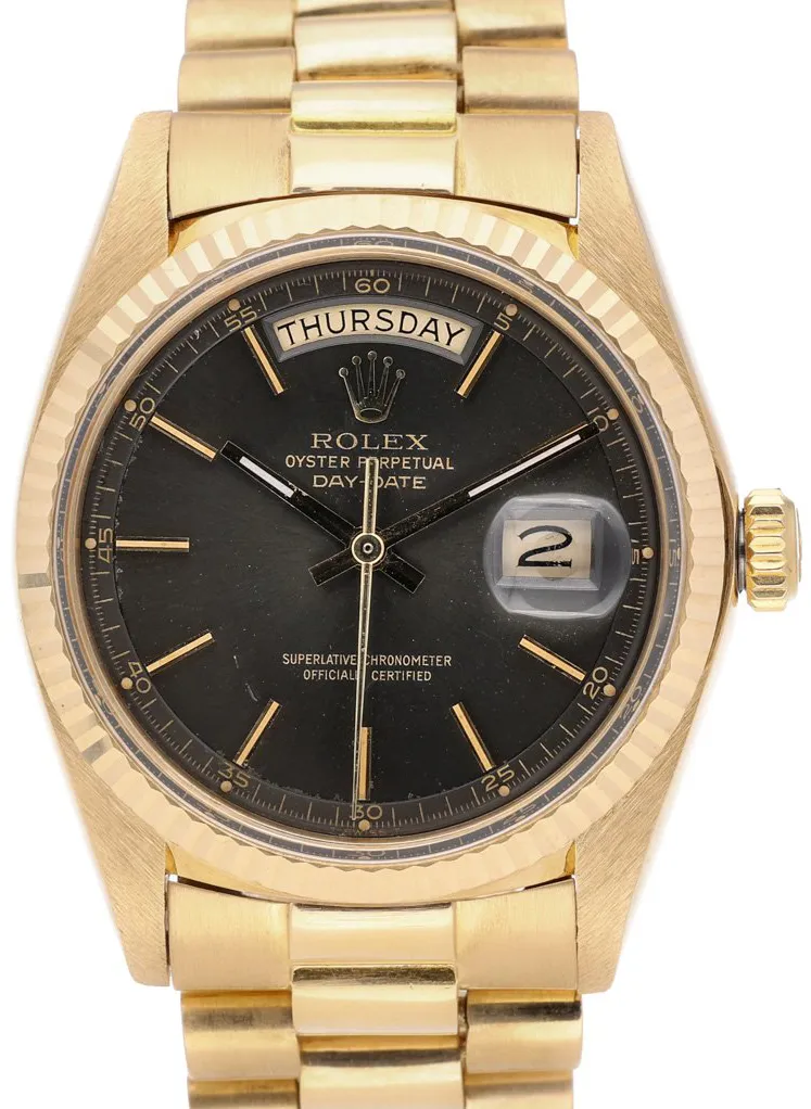 Rolex Day-Date 36 1803 36mm Yellow gold Black