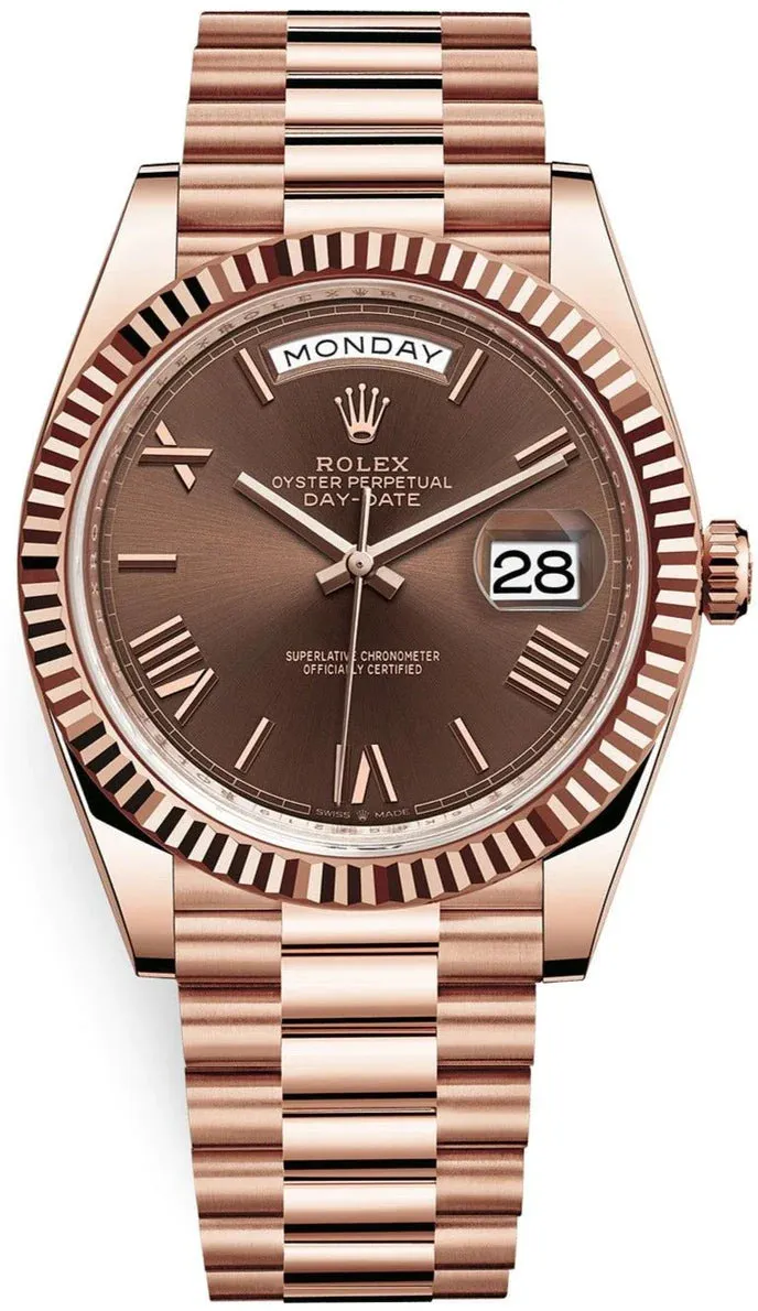 Rolex Day-Date 40 228235 40mm Everose gold Brown