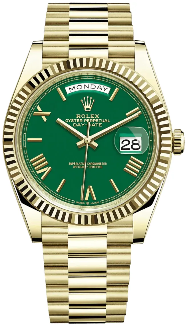 Rolex Day-Date 40 228238 40mm Yellow gold and 18k yellow gold Green