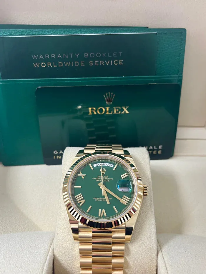 Rolex Day-Date 40 228238 40mm Yellow gold and 18k yellow gold Green 1